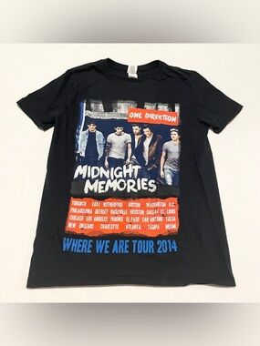 One Direction 2014 Where We Are Tour Shirt Midnight Memories Concert Small